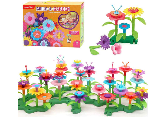 Garden Toys Gifts for 3 Year Old Girls - Flower Garden Building Toy Set 98 Pcs Build a Bouquet Floral Arrangement Playset Educational Creative Craft Toys for 3, 4, 5, 6 7 8 Year Old Toddlers Kids