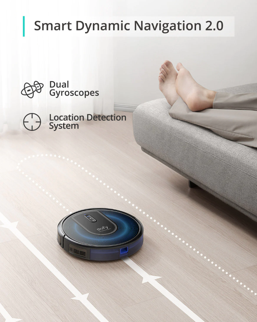 Eufy RoboVac G30 Robot Vacuum Cleaner with Smart Dynamic Navigation 2.0, Wi-Fi