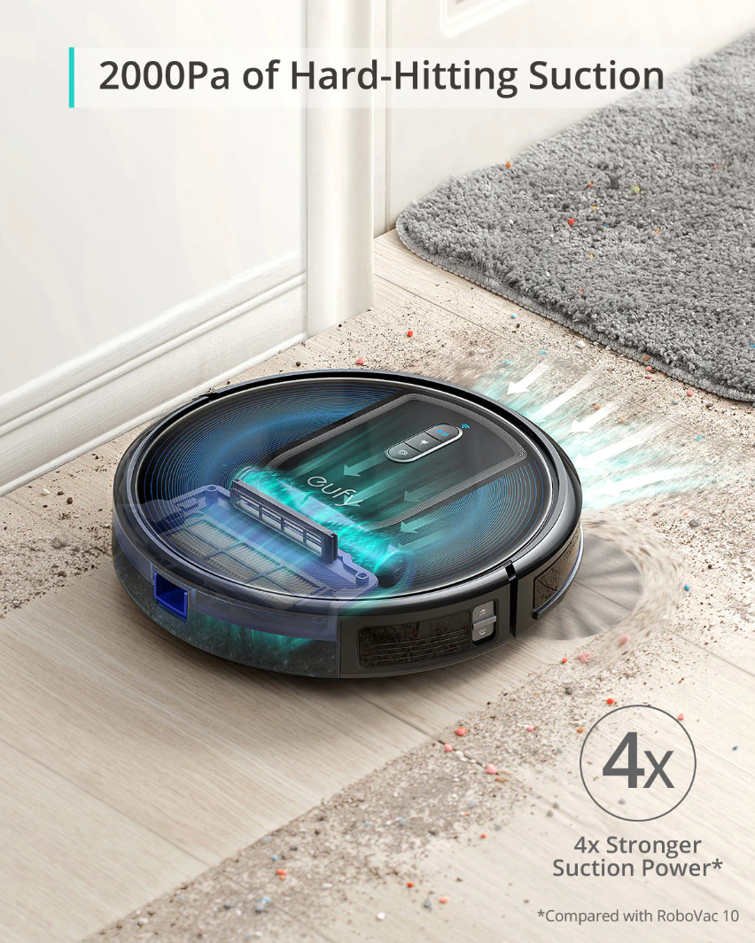 Eufy RoboVac G30 Robot Vacuum Cleaner with Smart Dynamic Navigation 2.0, Wi-Fi