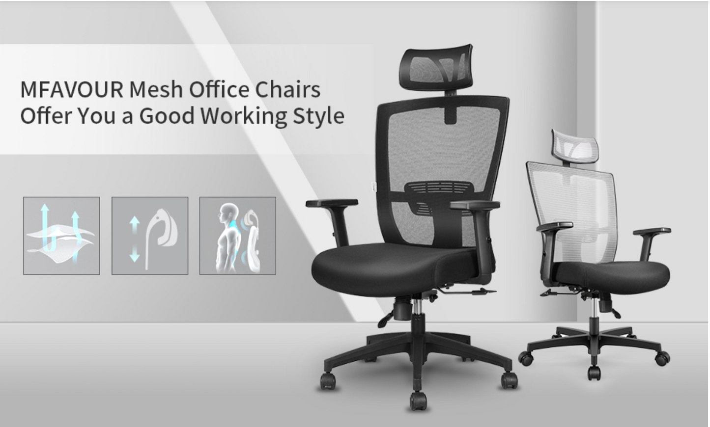 mfavour Ergonomic Office Chair Mesh Chair TOP-37