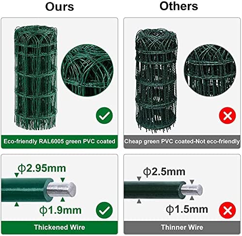 Garden Border Fence 0.65Mx25M Green Garden Border Fence 2.95mm Wire Diameter