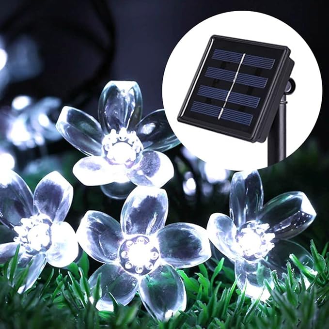 Blossom Cherry Solar String Lights, Solar Powered String Lights, Waterproof LED