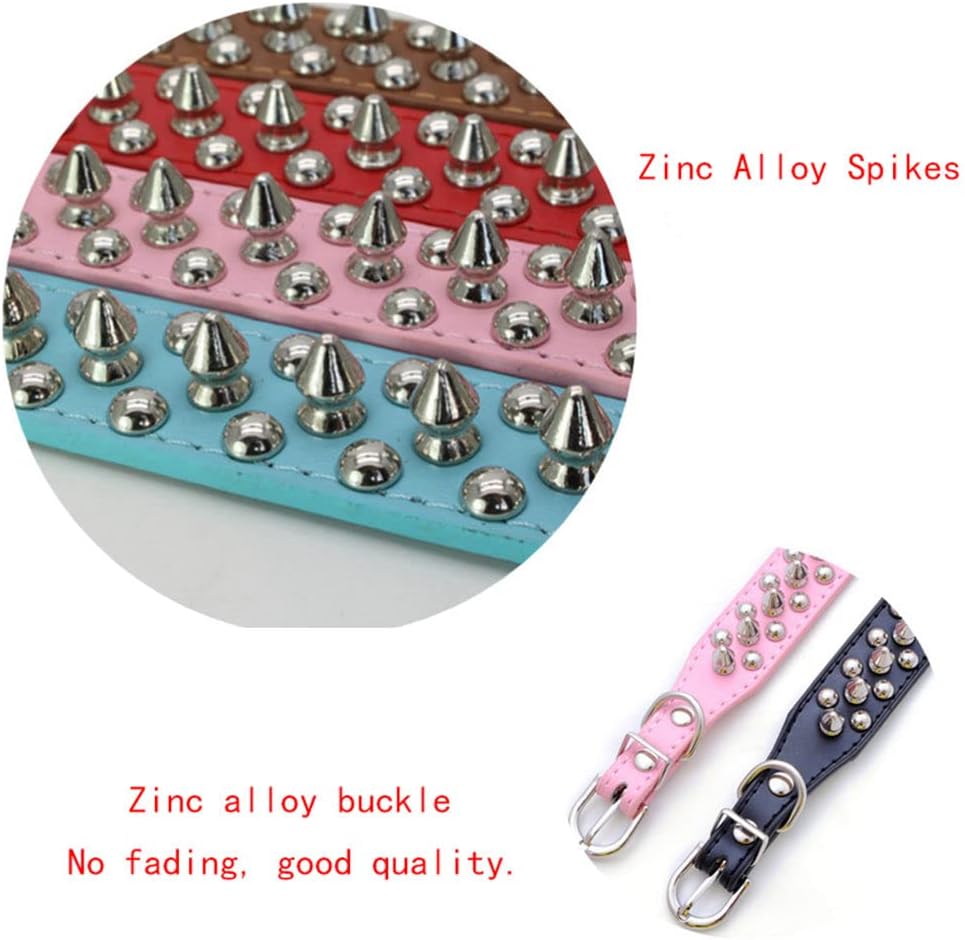 Clearance Sale | Spiked Dog Collar Soft Pu Leather Mushrooms Rivet Spike Studded Puppy Adjustable Spiky Stud Cat Collars Kitty Terrier Pet For French Bulldog Pug Dog Bull Pitbull