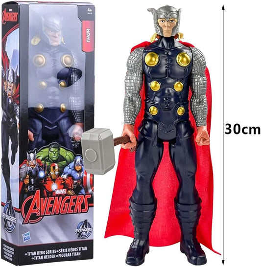 Thor Collectible Figures, Hilloy Thor Ornaments, Thor Figure Toy Figures for Kids Action Figures Desktop Figures Collection Models Cake Decoration Birthday Party Supplies 12 Inch