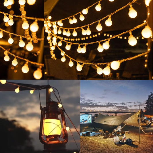 Fairy Lights, Solar Light, Globe String Lights 5m 50LEDs for Balcony, Patio, Wedding, Bedroom, Party, Christmas (Warm White)