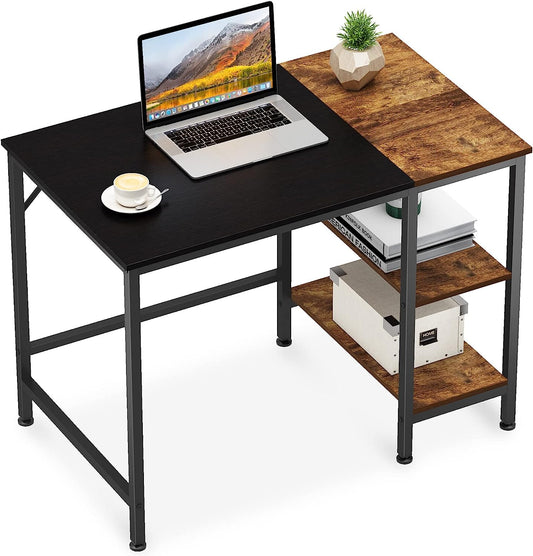 Computer Desk, Home Office Desk with 2 Shelves, Small Desks for student and worker, Study Table