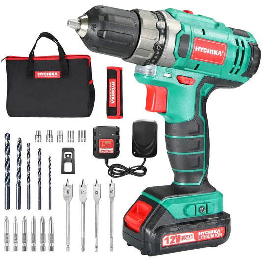 Hychika DD-12BC Electric Drill 30N·m Max Torque with 1500mAh Li-Ion Battery