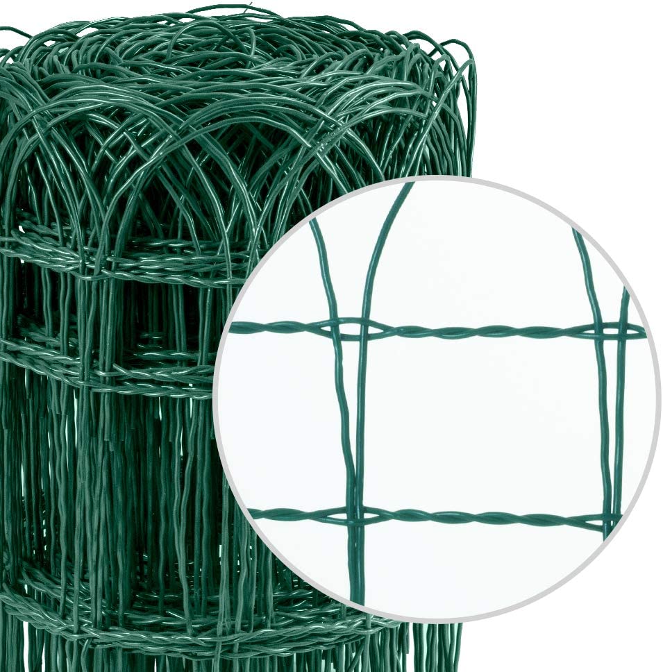 Garden Border Fence 0.65Mx25M Green Garden Border Fence 2.95mm Wire Diameter