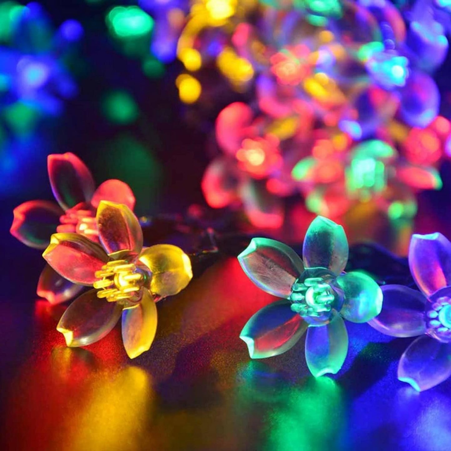 Blossom Cherry Solar String Lights, Solar Powered String Lights, Waterproof LED