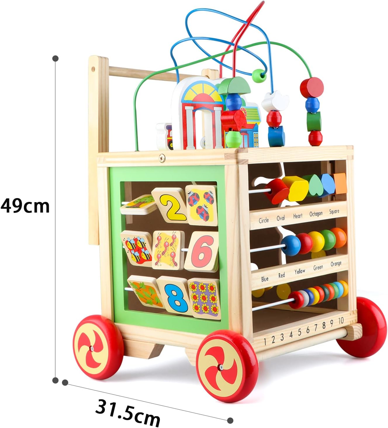 Wooden Activity Cube Center Toys 6 in 1 Play Baby Push Walker Learning Education