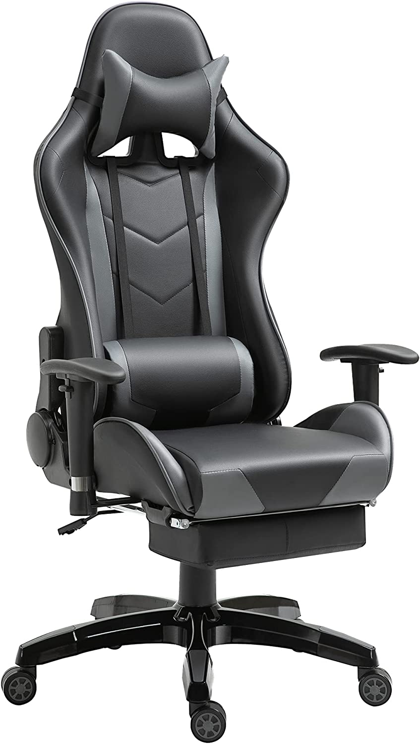 Gaming Chair, Office Racing Chair, Ergonomic Design | Black Grey