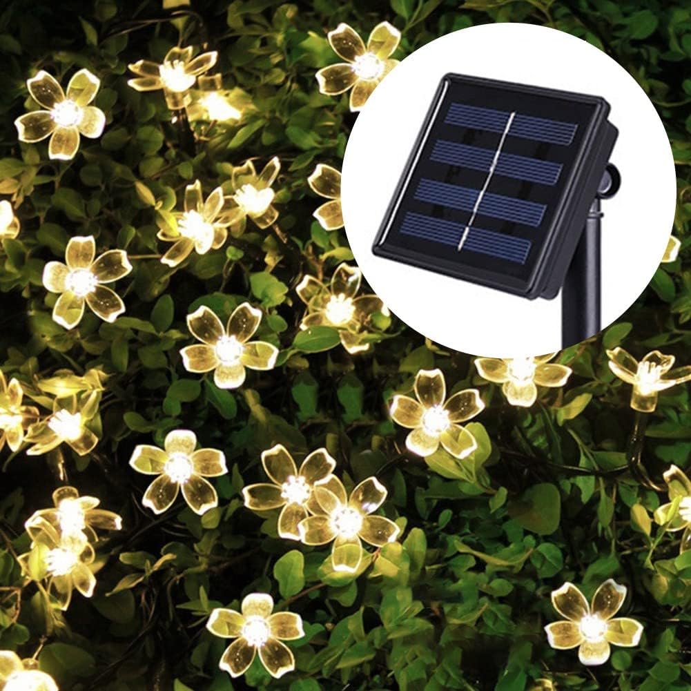 Blossom Cherry Solar String Lights, Solar Powered String Lights, Waterproof LED