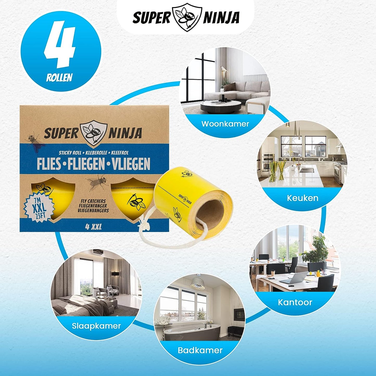 Super Ninja Fly Killer - 4 Traps - Highly Effective and Ecological Fly Trap