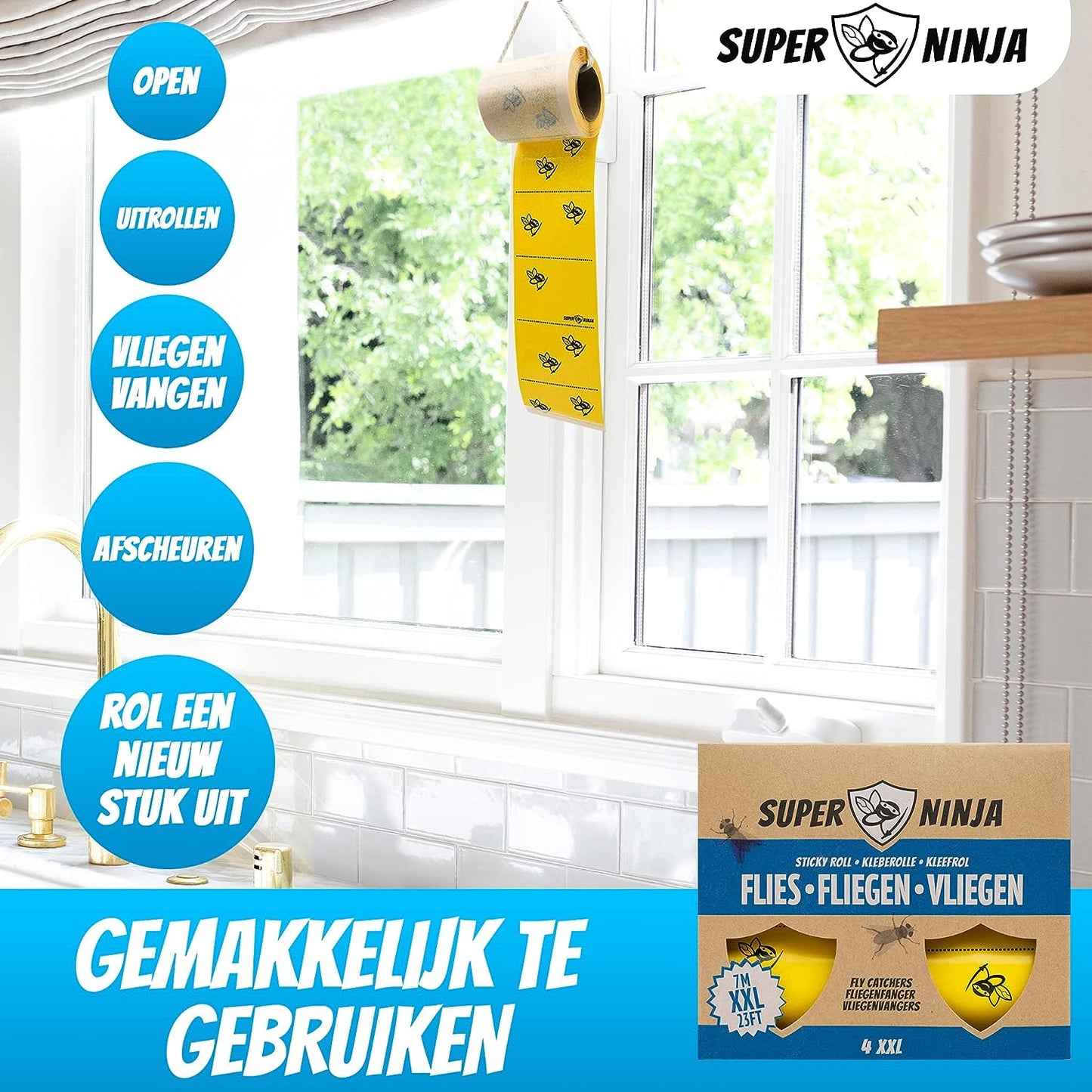 Super Ninja Fly Killer - 4 Traps - Highly Effective and Ecological Fly Trap