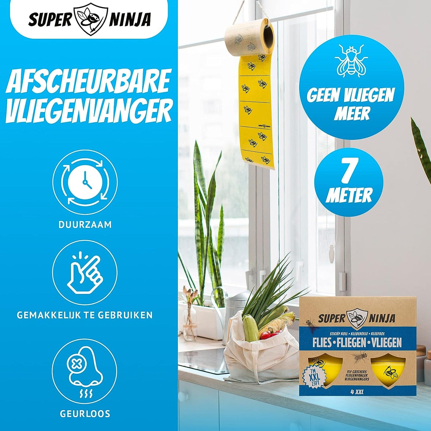 Super Ninja Fly Killer - 4 Traps - Highly Effective and Ecological Fly Trap