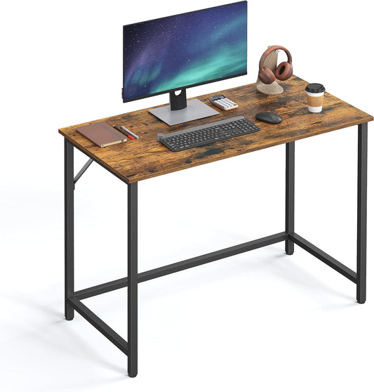 VASAGLE Computer Desk, Writing Desk, Small Office Table, 50 x 100 x 75 cm, Rustic Brown and Black