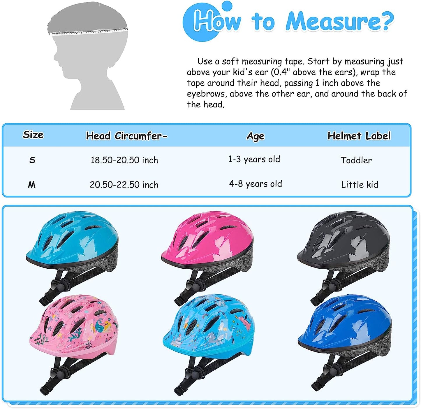 AKASO Children's Protective Bicycle Helmet - Protective Baby Bike Helmet for 4-8 Years, Skater Helmet for Girls and Boys 52-56 cm