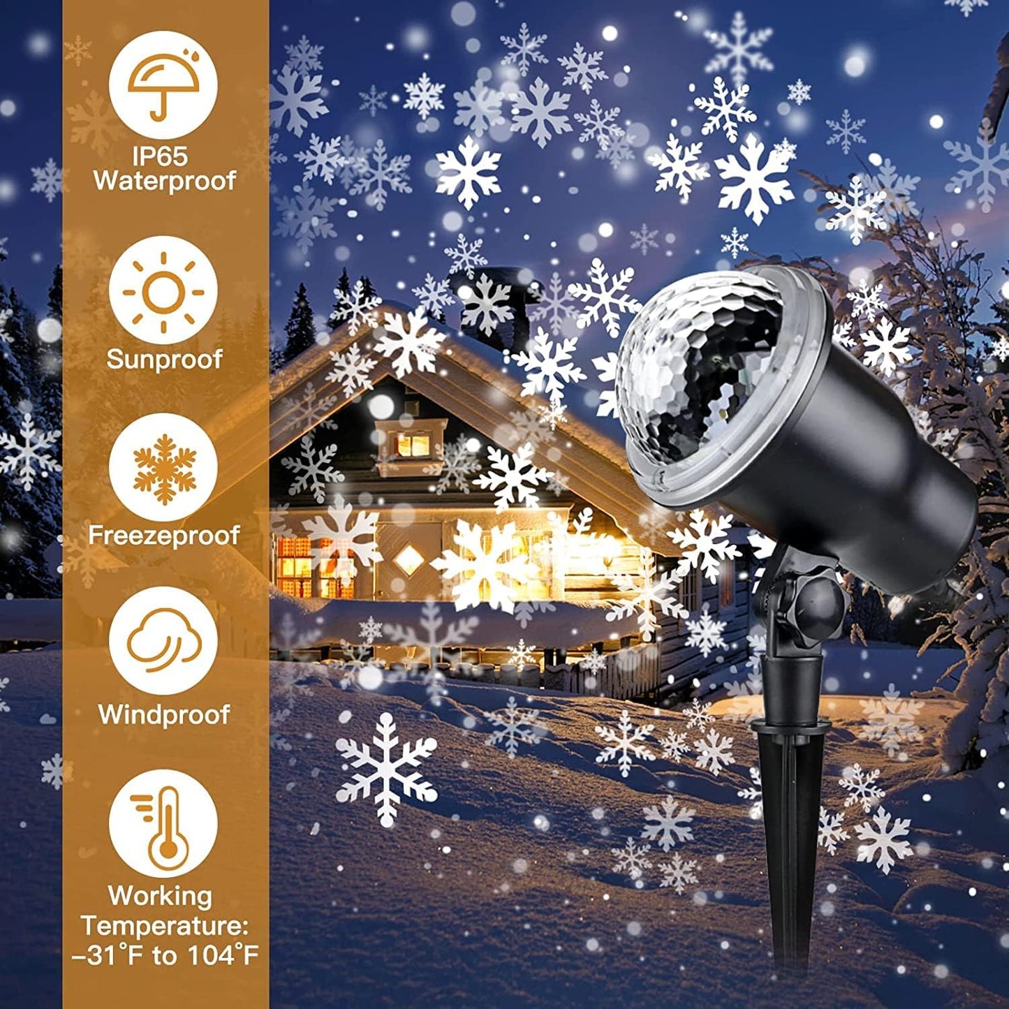 Christmas Projector Lights, Outdoor/Indoor LED Christmas Projector Lamp with Remote Control