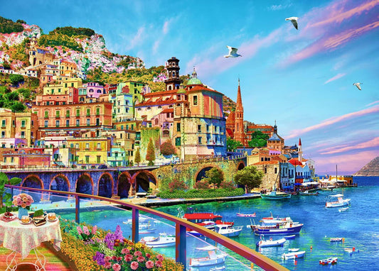 Jigsaw Puzzles 1000 Pieces for Adults | Seaside Town | 1000 Piece Puzzle Educational Games Home Decoration Puzzle