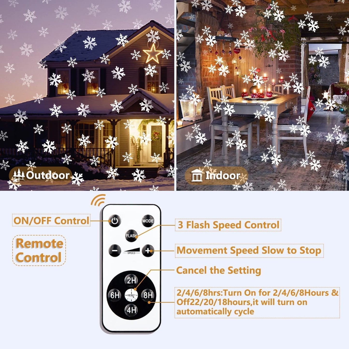 Christmas Projector Lights, Outdoor/Indoor LED Christmas Projector Lamp with Remote Control