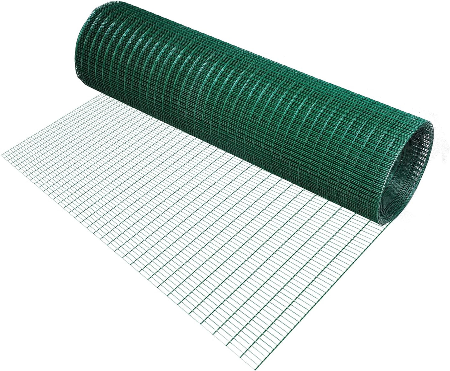 Hardware Cloth Pvc Coated Wire Mesh 6cm Mesh Green Vinyl Coated Fence Chicken Wire Fencing Chain Link Fence for Chicken Coop, Animal (Size : 1x30m)