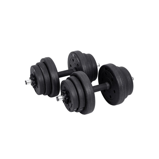 SONGMICS Black Adjustable Dumbbells Set with Extra Barbell Bar