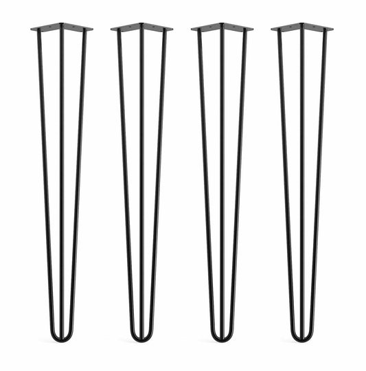 4 x Hairpin Leg 3 Pin 710mm Matt Black