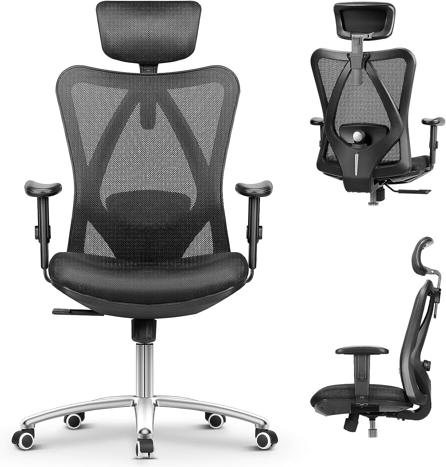 mfavour Ergonomic Office Chair Back Support, Adjustable Desk Chair M18-002