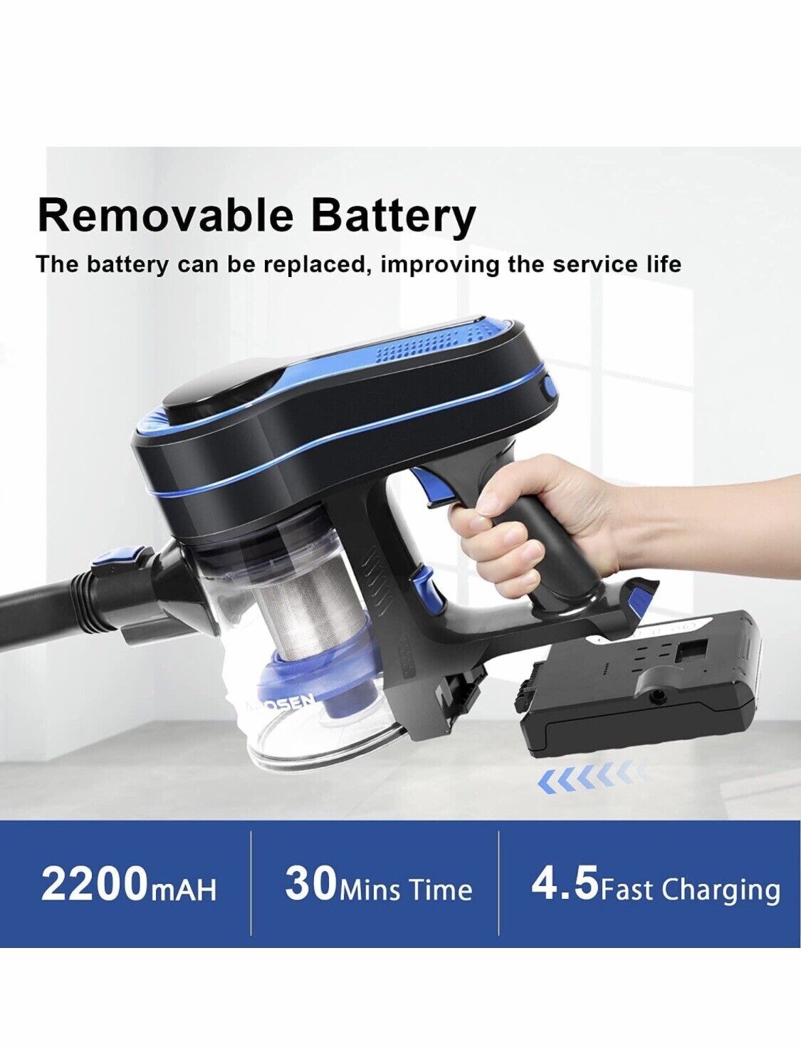 Aposen H150 Cordless Stick Vacuum Cleaner With Anti-Allergen Technology