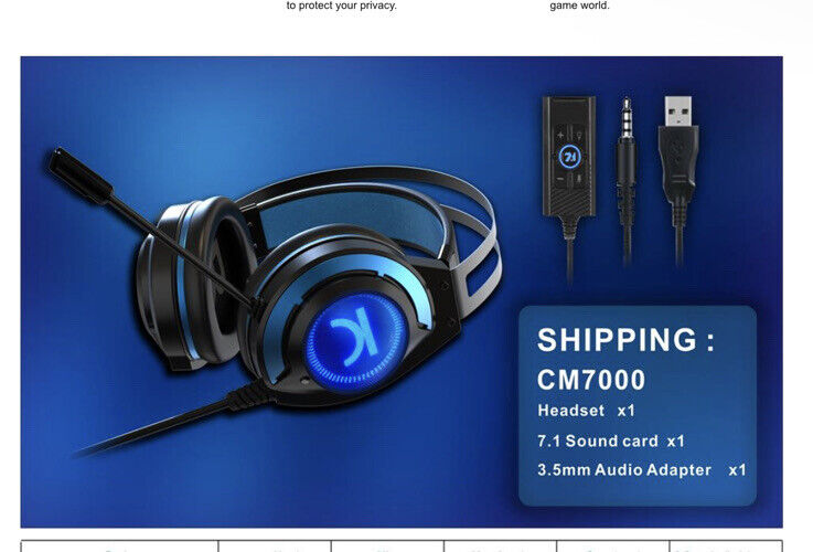 VANKYO Commander CM7000 Gaming Headset Over Ear with Microphone Blue